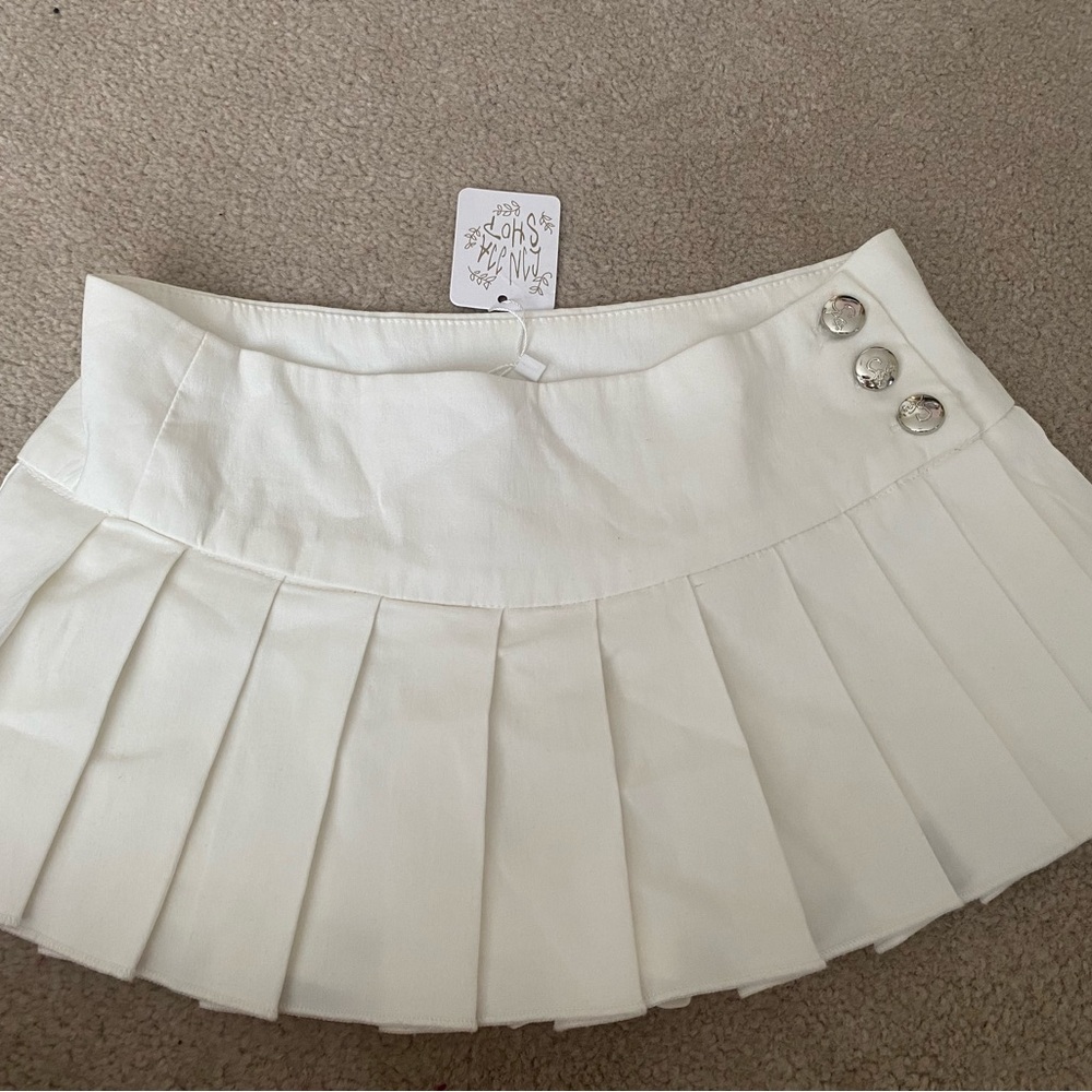 y2k white micro mini skort